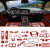 Kit interni per auto rossi Kit decorazione cruscotto controllo centrale 37PC per accessori auto Dodge Challenger 15+