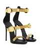 Watch Heel Golden Newest Embelished Sandals Gladiator Open Toe Woman Ankle Strap Thin High Summer Party Dress Shoes