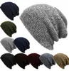 Kvinnor beanie hatt höst vinter varm mjuk hatt stickad elastisk avslappnad skallies mössa män solid färg bomullshatt hattar