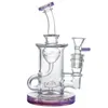 Wholesale Showerhead Perc Klein Glass Bongs Recycler Torus Hookahs 14mm Female Joint Water Pipes Heady Glass Unique Oil Rigs Dab Rig XL-2071