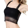 2020 Novas Novas Mulheres Sexy Senhoras Voltar Ver através Padrão Butterfly Lace Crochet Bustier Crop Top Fitness Bralette Balette Halter Tank Top