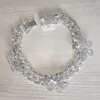 Strass Vlinder Enkelband Cubaanse Link Chain Enkelbanden voor Vrouwen Brede Voet Armbanden Strand Sieraden hh884410297