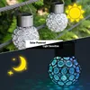 Outdoor Solar Lamps Garden Lights Waterproof Led Spherical Hanging Lamp Night Light Stainless Steel Chandelier