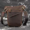 New Men's Genuine Leather Waist Bags Crazy Crossbody Bag Multifunction Leg Trendy Cow