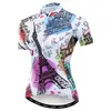 Weimostar Franceチーム女性サイクリングジャージーピンクエッフェルタワー自転車服ロードMTBバイクシャツROPA CICLISMO1