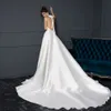 Nuovi arrivi raso una linea di abiti da sposa Vestido De Noiva rilievo cristallo della vita Backless sexy Halter elegante di cerimonia Abiti da sposa