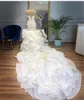 Luxury Mermaid Wedding Dress Sweetheart Beaded Pearl Tiered Ruffles Chapel Train Bridal Gowns Off Shoulder Sexy Bride Dresses Plus Size