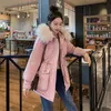 Women's Down Parkas 2022 Fashion Winter Jacket Kvinnor stor päls krage avslappnad varm tjocklek vadderad outwear lady huva