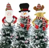 Noel Ağacı Topper Dekorasyon Noel Baba Snowman Ren Geyiği Hugger Xmas Tatil Kış Partisi Süs Malzemeleri Da937