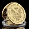 5pcs America 2013 Liberty Craft 999 Gold Fine Plaqué en Dieu Nous faisons confiance à la liberté 24k pièce de souvenirs 40mm de diamètre