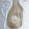 13x15cm Mono Base Hair Topper for Women Platinum Blonde 60 Virgin Russian Slik Top Clip في قطع Toupee Extensions6628218