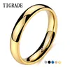 Eheringe Tigrade 4 mm polierter goldener goldener Ring für Männer Frauen Schwarz Blau Silber Farbband Titanium Unisex size155237897
