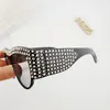 Oversized Rhinestone Frame Square Solglasögon för Kvinnor Diamond Shiny Brand Glasses Designer Fashion Female Shades AB19