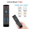 T1 Max 음성 원격 제어 2.4GHz 무선 에어 마우스 자이로 H96 X96 A95X HK1 Android TV Box/ KM1 Google TV