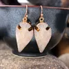 2021 Trendy Jewelry Woman Antique Gold Filled Drusy Dangle Earrings Fashion 5 Colors Druzy Arrow Hoop Earring