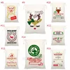 38 Style Christmas gifts drawstring bags cotton cloth Bundle pocket printed Canvas bag Children's Xmas gift bagT9I00575