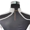 チェーン模倣真珠肩チェーンネックレス多層声明ペンダント女性セクシーなボディパーティージュエリー204K