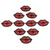 50 PCS/lot Red Lips Embroidered Iron on Patches for Clothes Shoes Bags Small Mouth Embroidery Applique Badge DIY Sewing Patch