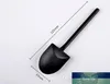 500pcs Disposable Potted Pure Black White Ice Cream Scoop Shovel Small Potted Flower Pot Spoon Free Shipping