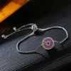 Women Crystal flower petal bracelet pull Adjustable diamond bracelet wrist cuff for women fashion jewelry will and sandy new
