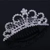 Shining Rhinestone Crown Girls Bride Tiaras Fashion Crowns Hair Combs Bridal Headpieces Tillbehör Party Hair Smycken för bröllopshändelser