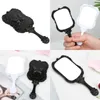 Plastic Black White Mirror Retro Square Handle Butterfly Lace Makeup Mirrors Portable Compact Household Decoration 1 75km G2