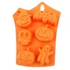 Silicone Chocolate Mould Halloween Motif DIY Fondant Candy Mould Skull Pumpkin Bat Silicone Cookie Chocolate Mold