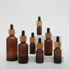 10ml 30ml 50 ml bambusowa czapka brązowy szklany butelka kroplomierza z odczynnikiem płynne butelki pipeta kroplometka aromaterapia olejki eteryczne butelek perfum