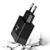 5V 2A EU Plug LED Light 2 Adattatore USB Caricabatterie da parete per telefono cellulare Dispositivo Carica rapida Caricabatterie QC 3.0 Ricarica rapida