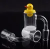 DHL 4mm Opaque Bottom 18mm 14mm 10mm Female Male Quarz Banger Nagel mit UFO Cactus Ente Carb-Kappe für Ölplattformen Glasadapter