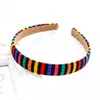 Boho Rainbow Dzianie Cienkie Hairbands Dla Kobiet Moda Kolorowa Odzież Dekoracja Zespoły Główne Dziewczyny Sławaj Hoop Drop Shipping