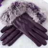 Five Fingers Gloves Valink 2021 Fashion Women PU Leather Autumn Winter Warm Faux Fur Mittens High Quality Female