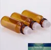 Rollo marrón de 5 ml en botellas de vidrio Botella de rodillo de aceite esencial con bola de rodillo de metal Botellas recargables vacías para la venta