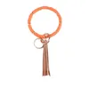 Keychains ZWPON Boho Heishi Polymer Clay Disc Beads Circle Keychain Velvet Tassel Wristlet Bracelets For Women Surf Jewelry Whole12987493