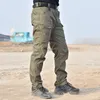 Pantalon Cargo imperméable pour hommes pantalon élastique à poches multiples pantalon de jogging en plein air pantalon tactique grande taille Men286F