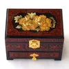 Wedding Gift 3 layer Vintage Wooden Decorative Storage Boxes Drawer Pulls for Jewelry Box with lock Chinese Lacquerware Makeup Watch Cases