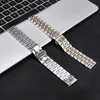 Gümüş Siyah İnterfaz Meet Gold Watchband Strap Yedi Boncuk Paslanmaz Çelik Kelebek toka bileği Band 20 22mm Samsung için saat 6799127