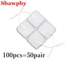 100 50 5x5cm Muscle Stimulator Electrode Pads Nonwoven Fabric Self Adhesive Replacement Pads for Tens Digital Therapy Machine2741364