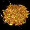 50g/Bag Holographic Nail Glitter Powder Colorful Mixed Size Hexagon Flakes Sequins Art Decorations1