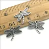 100pcs Lot Dragonfly Uraskom wisiorki Retro Biżuteria Making DIY Bierek Starożytny srebrny wisiorek do bransoletki 14x18m3307635