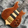 Custom Neck Through Body Tastiera in ebano Burst Maple 6 corde per chitarra basso