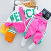 2020 Autumn Children Clothing Boys Girls Clothes Suit Baby Solid zipper Jacket Pants 2Pcs/sets fashion Toddler Kids Tracksuits LJ200916