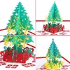 Christmas 3D Pop Up Greeting Cards Xmas Greeting Paper Cards Christmas Tree Decoration Postcard 3D Xmas Gift Paper Card BH0100 TQQ5014041
