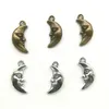 100pcs Moon God Face Alloy Charm Pendant Retro Jewelry DIY Keychain Ancient Silver / Bronze Pendant For Bracelet Earrings 19x9mm