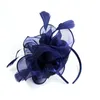 Mulheres Clear Feather Moda Mulheres fascinadoras Penny Ribbons and Feathers Party Mesh Hat Floral Headwear