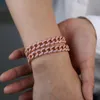 Chokers 2021 mode ros guld rosa vit cz kubansk länk kedja halsband armband för kvinnor tjejer iced ut bling smycken