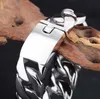 Link Chain 26mm 31mm Wide Biker 316L Stainless Steel Big Heavy Curb Link Bracelet Mens Boys Gold Silver Color Whole Jewelry217t8562606