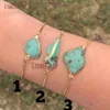 Bangle Freeform Chrysoprase Charm Armband Stretchy Gold Plating Green Stone Women Jewelry BM112621 INTE22