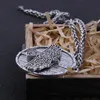 Color de hierro Viking Celtic Eagle y escudo collar con cadena de acero inoxidable como caja de regalo y caja de madera