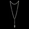 Luminous Rosary Cross pendants necklaces Beads vine long style sweater chain Catholic Jesus jewelry fashion 10pcs4903020